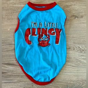 ADORABLE BLUE “I’m a Little Clingy” SHIRT FOR SMALL DOGS